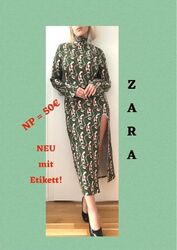 🌼 Figurbetontes grünes Blumen-Kleid - Zara - Gr. XS/ 34 (evtl. auch S/ 36) 🌼