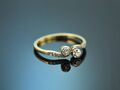 UM 1910! ANTIKER BELLE EPOQUE RING MIT ALTSCHLIFFDIAMANTEN GOLD 585 UND PLATIN