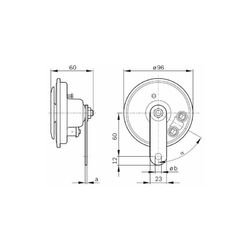 BOSCH HORN HUPE FC4 TYPE A 60 DEG, 12V LOW; STEEL 0 986 320 132