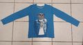 T Shirt Langarmshirt Jungen Gr. 146/152 blau mit Druck ohne Versandkosten