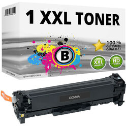 1 XXL TONER für HP COLOR LASERJET CP 2025 CP 2025 DN CP 2025 N CC530A SCHWARZ