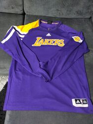 Adidas Langarm T Shirt "LOS ANGELES LAKERS" Lila/Gelb Gr 2XL Neuwertig