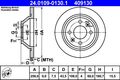 2x ATE Bremsscheibe 24.0109-0130.1 für 900 SAAB 9000 1 Combi AC4 AM4 Turbo Cat