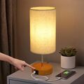 Tischlampe Holz Tischleuchte LED Touch Dimmbar Nachttischlampe Schlafzimmer