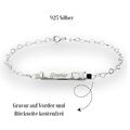 Damen Armband Identarmband 925 Silber mit Gravur auf Vorder und Rückseite