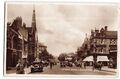 1935 London Road Leicester Animated Cars Straßenbahn Pferdekutsche Wano RPPC BU514