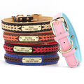 Personalisiert Hundehalsband mit Namen Gravur Weiches Leder Hundehalsband S-2XL 