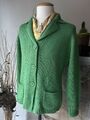 CASSIS Strickjacke Gr.42/M Merinowolle/ Polyacryl Grün Grobstrick 🍀