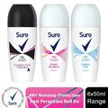 Sure Damen Roll On 48 Stunden Schutz Anti-Transpirant Deodorant 50 ml, 6er-Pack