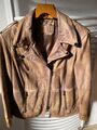 BIBA Lederjacke, Biker Stil, Echt Lammleder, Braun Gr.44,