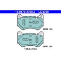 1x ORIGINAL® Ate 13.0470-4700.2 Bremsbelagsatz, Scheibenbremse Vorne, exkl.