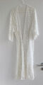 Bademode Negligees Bademantel Cover Up Spitze Kleid Robe lang Strand Gr. M weiss