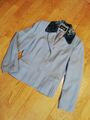 hellblauer Woll-Blazer mit abnehmbarem Webpelzkragen, Gr. 36, Apart-Fashion