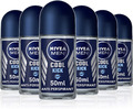 NIVEA MEN Cool Kick Antitranspirant Deodorant Roll On Packung mit 6 x 50 ml