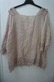 Made in Italy Bluse / Tunika / Beige Rosa / Häkel Spitze / Gr 44-48 gut erhalten