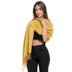 Gloop Damen Winterschal warm Scarf Stola Tuch viele Farben mit Fransen 200x74cm