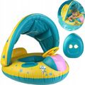 Baby Schwimmring Auto mit Abnehmbarem Sonnendach Schwimmhilfe Schwimmsitz Kinder