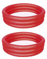  # 2x Kinderpool Ø 122 cm Planschbecken Pool Badebecken Babybecken rot + rot