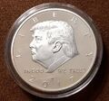 DONALD TRUMP / USA / PRÄSIDENT 2017 - MEDAILLE - SILBER AUFLAGE - SELTEN - PP