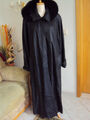 Echtleder Mantel / Trenchcoat Gr. 44-46-48-50 mit Kapuze + Fuchskragen