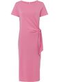 Jerseykleid mit Knotendetail Gr. 44/46 Mattpink Meliert Midi Jersey-Kleid Neu