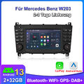 Für Mercedes Benz W203 2+32G Carplay Android 13 Autoradio GPS NAVI SWC WIFI DAB+