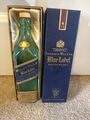 Johnnie Walker blaues Etikett nummeriert leere Whiskyflasche & Präsentationsbox 200ml