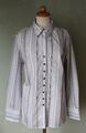 Eterna Bluse Shirt weiß weiss grau schwarz gestreift Business schick Gr. 46 XXXL