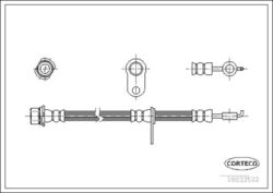 Flexibler Bremsschlauch Vorderachse links 19033522 CORTECO für TOYOTA