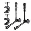 2X Magic Arm 11" Gelenkarm + Super Clamp Klemme für Kamera Licht mit 1/4"