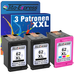 3 Patronen für HP 62 XL PlatinumSerie Envy 5664 5665 7640 7644 7645 e-All-in-One