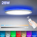 28W RGB LED Deckenleuchte Deckenlampe Dimmbar mit Fernbedienung Wohnzimmer Lampe