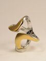 Statement Ring Bi Color aus Edelstahl Gold