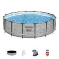 Bestway 5619E Frame Pool Steel Pro MAX Set 488x122cm Pool Pumpe Leiter Abdeckung