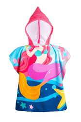 Badeponcho Kinder Badetuch Poncho Kapuze Frottee 100% Mikrofaser Weich