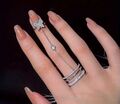 Damen Ring Silber funkelnder Strass Geschenk Schmuck Frau Band Ring Fingerring