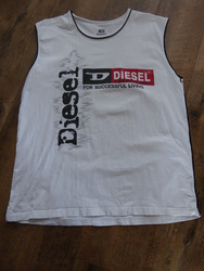 Diesel T-Shirt in weiß mit Aufschrift, Gr. L