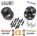 H&R Spurplatten schwarz VA 20mm & HA 50mm für VW Polo 6C1 6R1 :: 13 >> 14