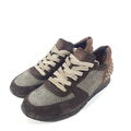 Paul Green Sneaker Damen Gr. EU 38,5 UK 5,5 Braun Grau Leder Nieten Reptil Print