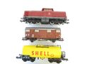 (ARU006) Märklin Spur 1 Diesellok V100 + SHELL Kesselwagen + ged. Güterwagen