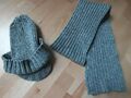 bpc Fashion -  Winterset Strickset Schal & Mütze grau/weiss melange @@@