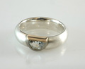 925 Sterlingsilber Ring GR 56 Aquamarin mit 585 Gold  und Palladium verarbeitet