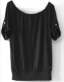 Sommer Damen Mädchen Shirt T-Shirt Top schwarz kurzarm, Cool Code, 38, M