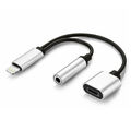 Adapter für iPhone Lightning Splitter 2in1 AUX Klinke 3.5 Audio Kopfhörer Auto