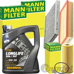 MANN INSPEKTIONSPAKET+MANNOL 5W-30 ÖL passend für 1.9 TDI VW GOLF 4 AUDI A3 8L