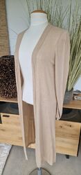 More & More Strickjacke Gr. 36 38 Sand Beige Strickmantel Fein Lang Jacke Cardig