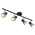 Deckenstrahler Deckenleuchte Spotlampe verstellbar 4 flammig schwarz gold L 60cm