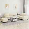 Sofagarnitur Kissen Sessel Sofa Couch Designsofa 2-tlg. Creme Kunstleder vidaXL