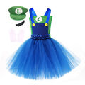 Super Mario Luigi Kleid Mädchen Kinder Cosplay Kostüm Karneval Party Outfit Sets