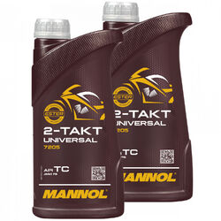 2x 1 Liter Motoröl Roller 2-Takt Universal MANNOL API TC Motor Öl Aprilia MBK